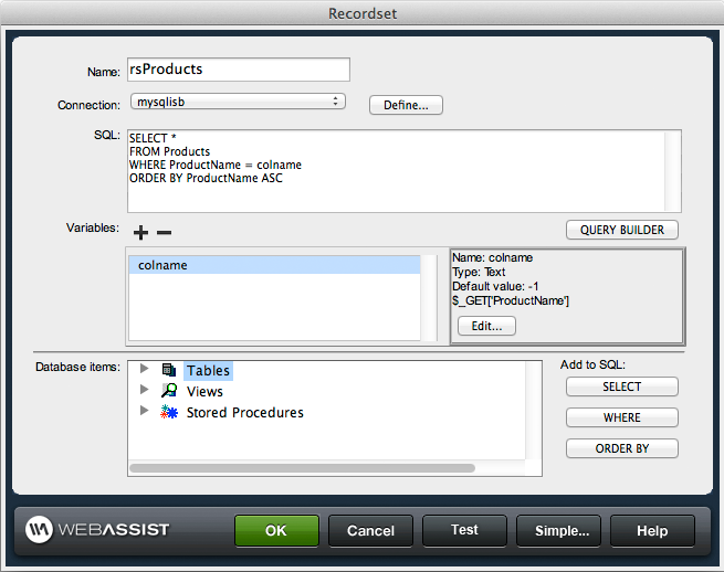 MySQLi User Interface