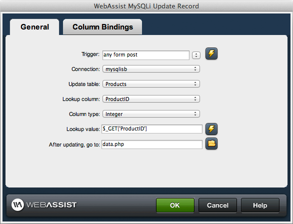 MySQLi User Interface